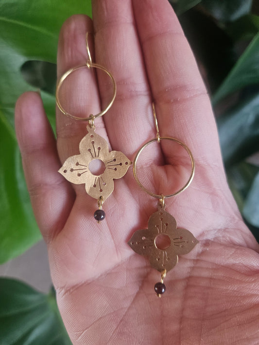 Boucles d'oreilles « Fleur de Braise »