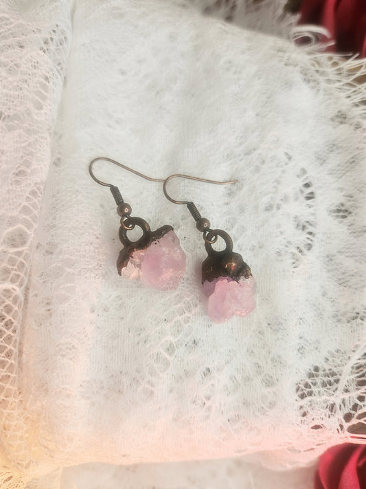 Boucles d’oreilles améthyste brute
