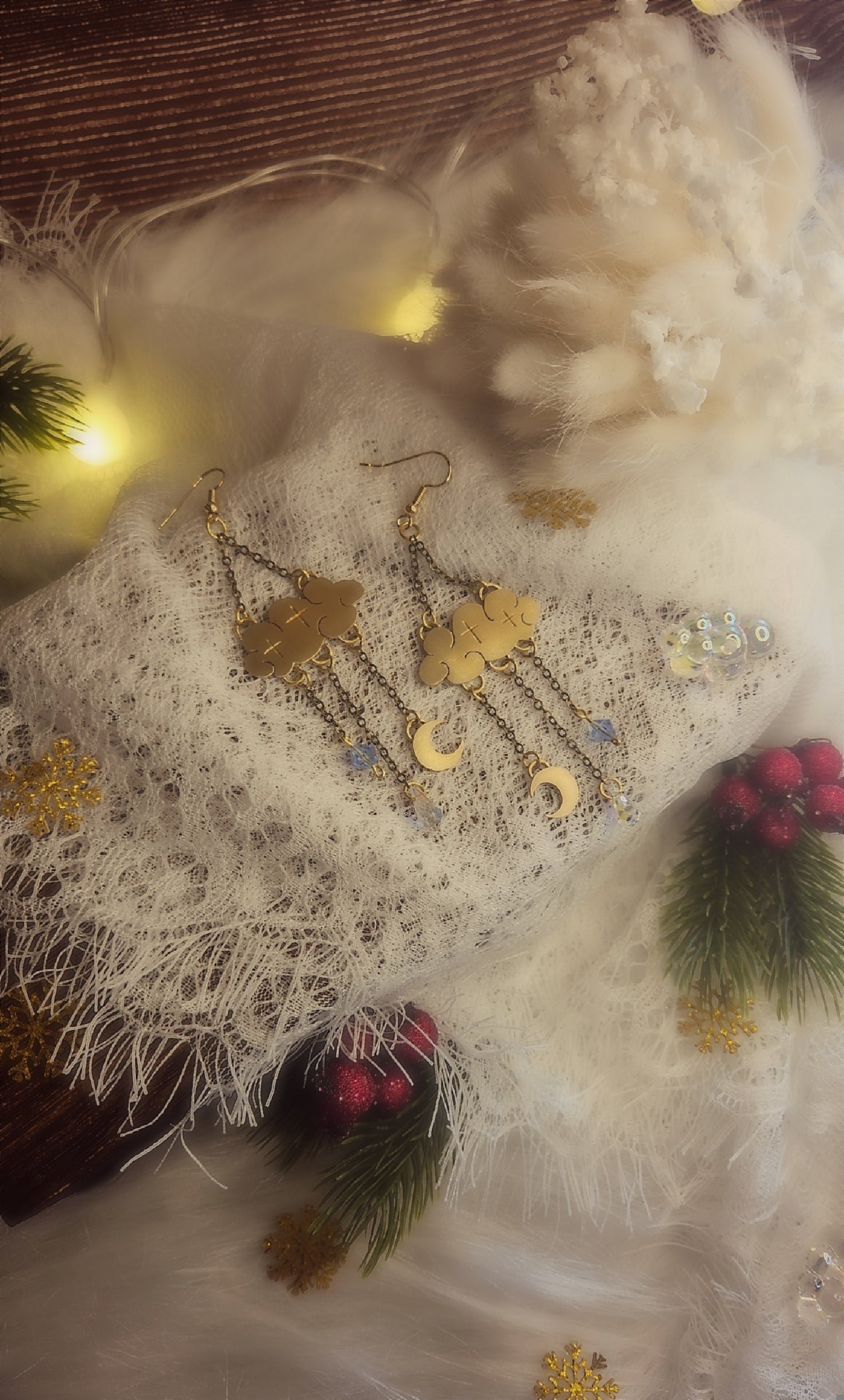 Boucles d’oreilles « Nuages & Lunes »