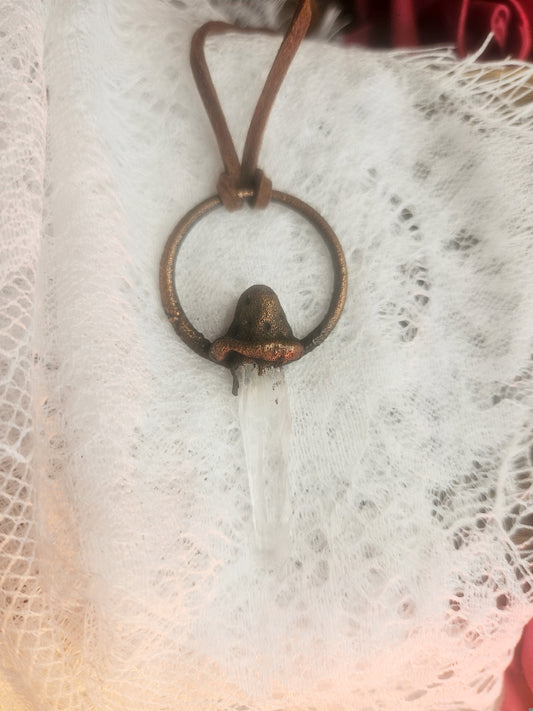Pendentif quartz brut