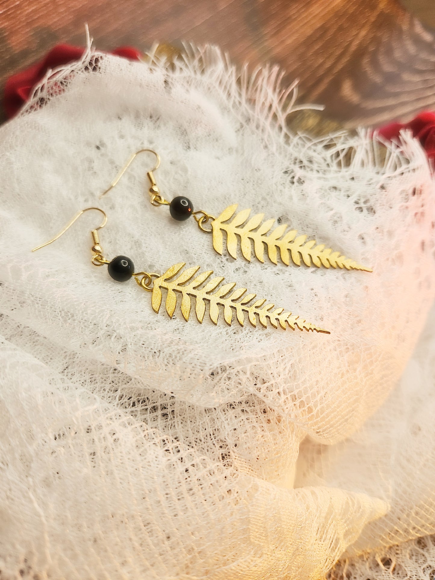 Boucles d’oreilles “Sous-Bois Noir”