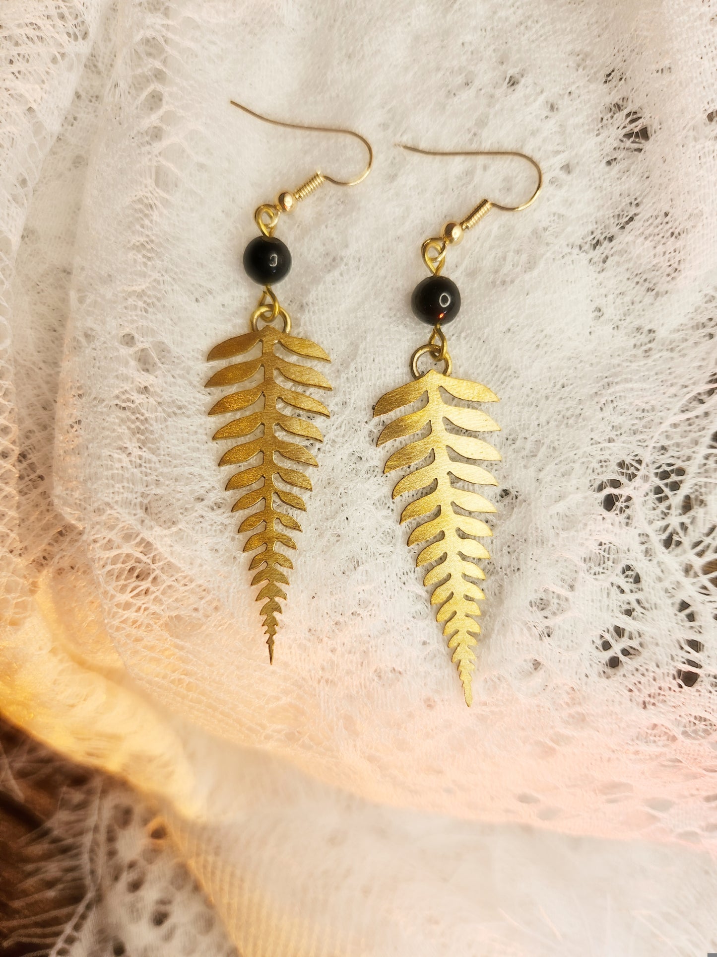Boucles d’oreilles “Sous-Bois Noir”