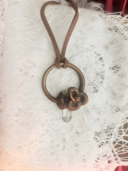 Pendentif quartz brut