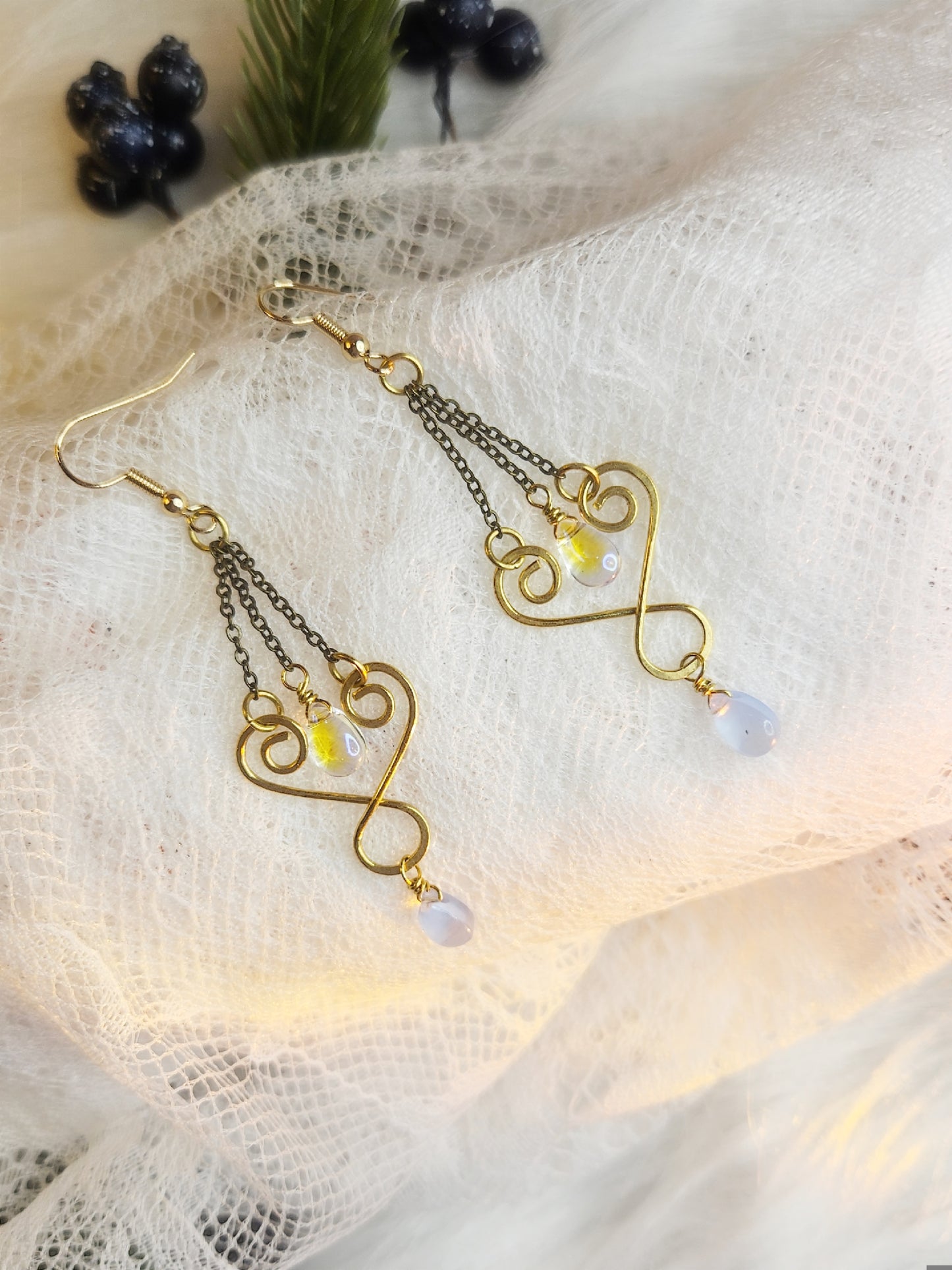 Boucles d’oreilles “Cœurs d’Aube”