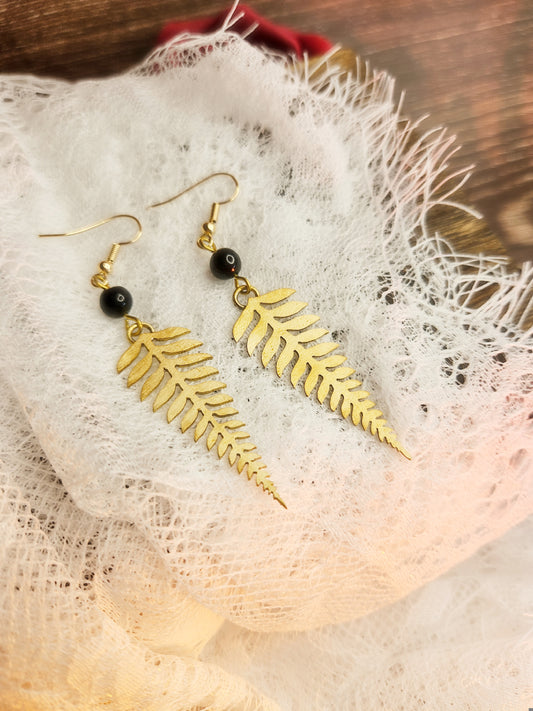 Boucles d’oreilles “Sous-Bois Noir”