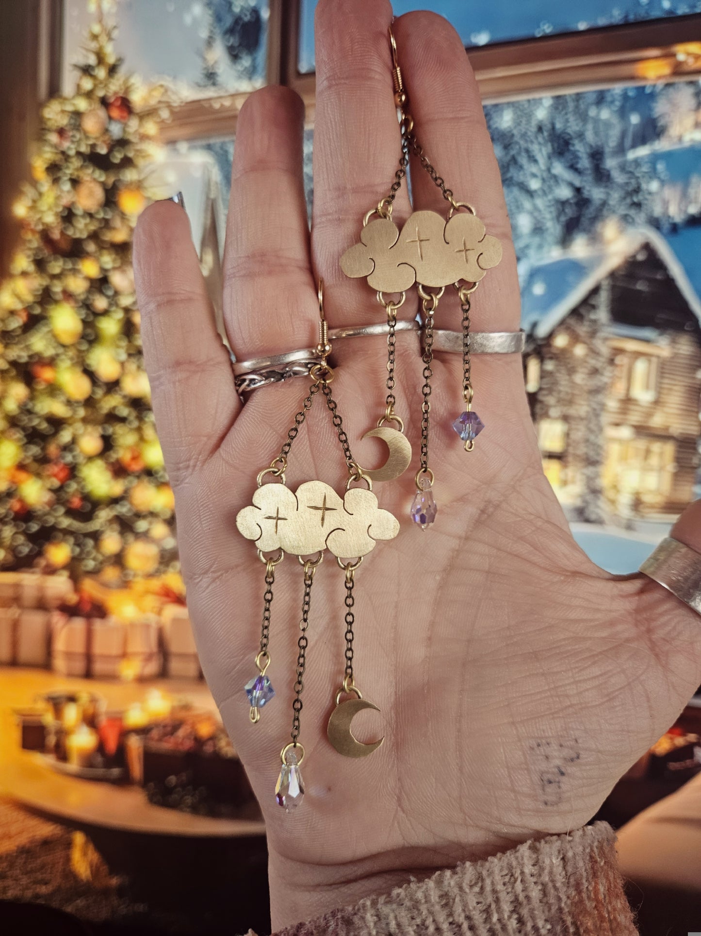 Boucles d’oreilles « Nuages & Lunes »