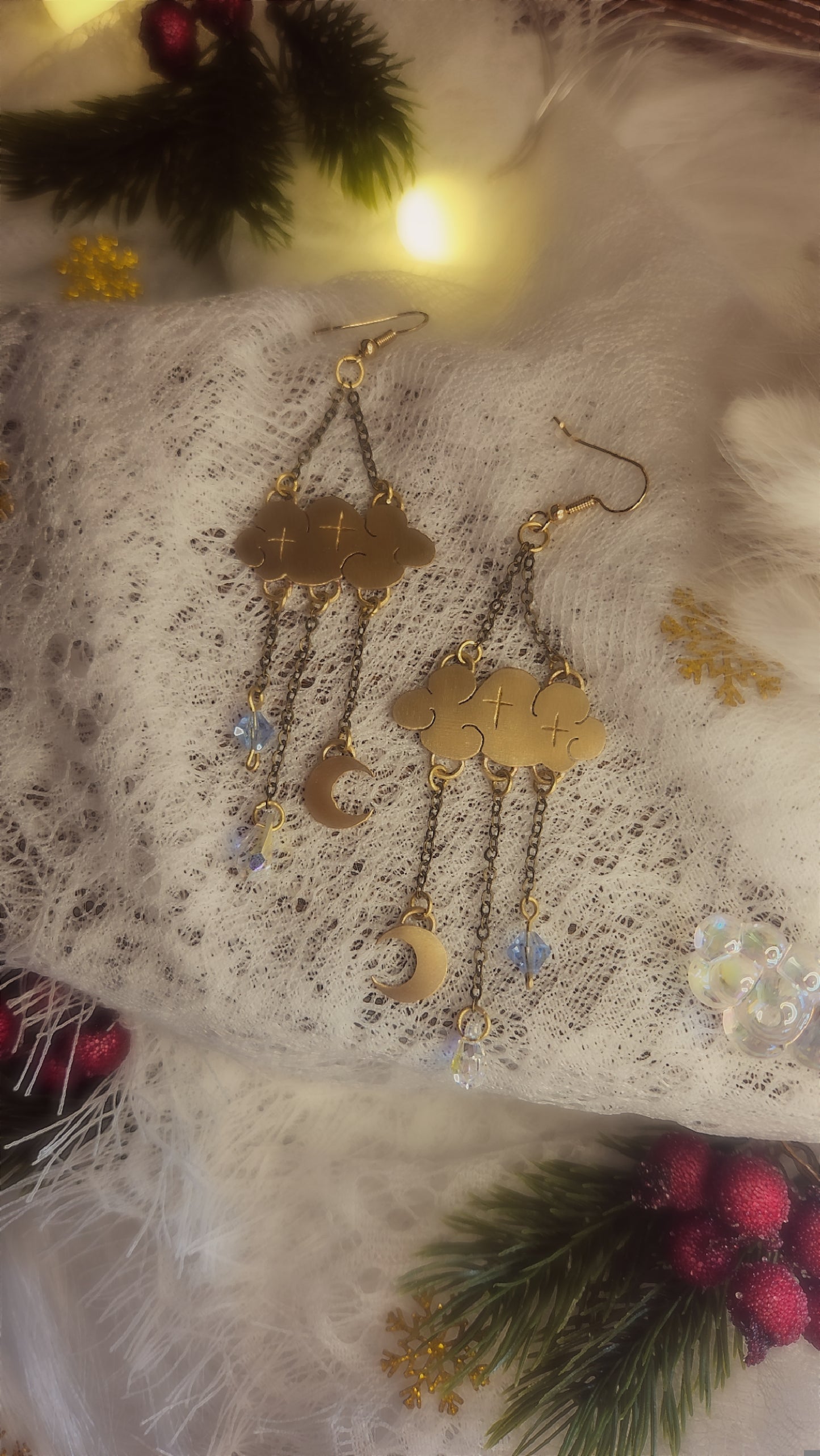 Boucles d’oreilles « Nuages & Lunes »