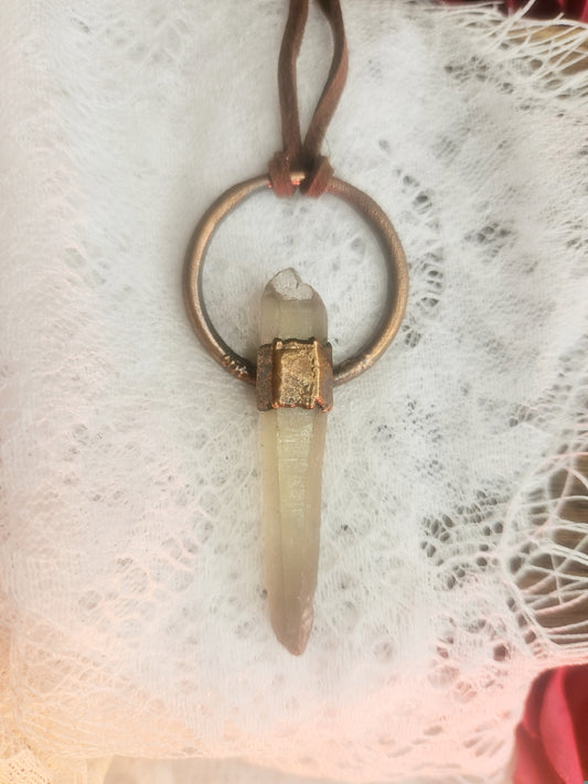 Pendentif quartz fumé brut
